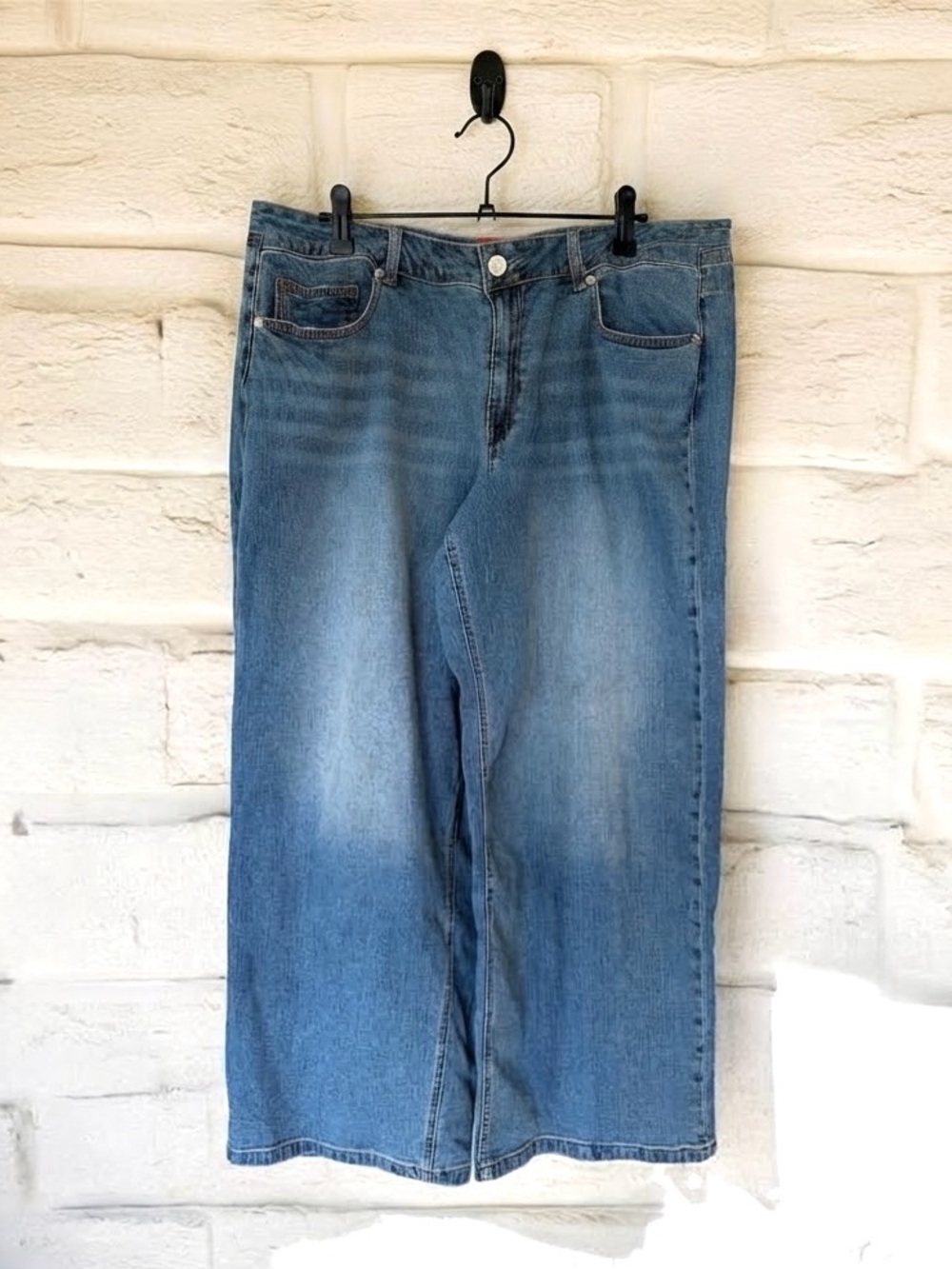 Eloquii Elements Oversized Wide Leg Jeans - High Rise, plus size